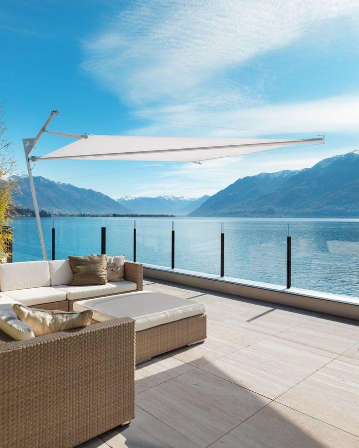 Horizontal and drop awnings